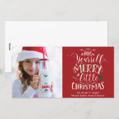 Kerst Fotokaart - Heb een vrolijke kerst Feestdagenkaart (Voorkant / Achterkant)