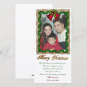 Kerst fotokaart Lint en bellen Feestdagenkaart (Voorkant / Achterkant)