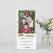 Kerst fotokaart Lint en bellen Feestdagenkaart (Staand voorkant)