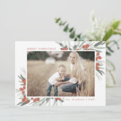 Kerst fotokaart met Bevroren Bessen Kaart (Staand voorkant)