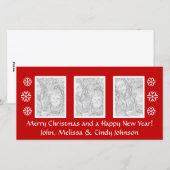Kerst fotokaart sjabloon voor drie foto's (Voorkant / Achterkant)