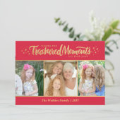Kerst Fotokaart 'Treasured Moments' Feestdagenkaart (Staand voorkant)