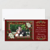 Kerst fotokaart witte poinsettia's feestdagenkaart (Voorkant / Achterkant)