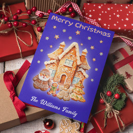 Kerst Fotonaam Aangepaste Topografie Gingerbread Feestdagen Kaart