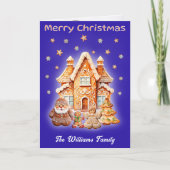 Kerst Fotonaam Aangepaste Topografie Gingerbread Feestdagen Kaart (Voorkant)