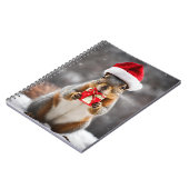 Kerst Fox Eekhoorn met een Santa Hat Notitieboek (Linkerzijde)