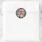 Kerst Fox Eekhoorn met een Santa Hat Ronde Sticker (Tas)