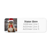 Kerst Fox Squirrel Santa Hat Retouradres Etiket (Voorkant)