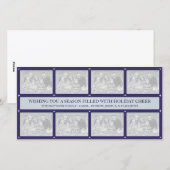Kerst Frame Collage Blauw Feestdagenkaart (Voorkant / Achterkant)