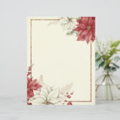Kerst frame met vintage poinsettia (Staand voorkant)