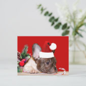 Kerst Franse Bulldog briefkaart (Staand voorkant)