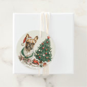 Kerst Franse Bulldog Elfhond Bedankjes Labels (In situ)