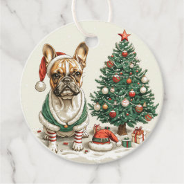 Kerst Franse Bulldog Elfhond Bedankjes Labels