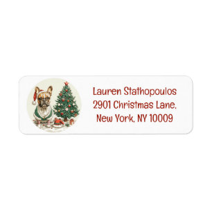 Kerst Franse Bulldog Elfhond Etiket