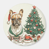 Kerst Franse Bulldog Elfhond Magneet (Voorkant)