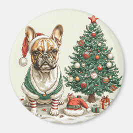 Kerst Franse Bulldog Elfhond Magneet