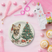 Kerst Franse Bulldog Elfhond Papieren Bordje (Feest)