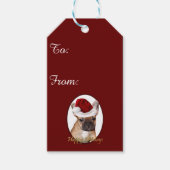 Kerst Franse Bulldog Gift Labels Cadeaulabel (Voorkant)