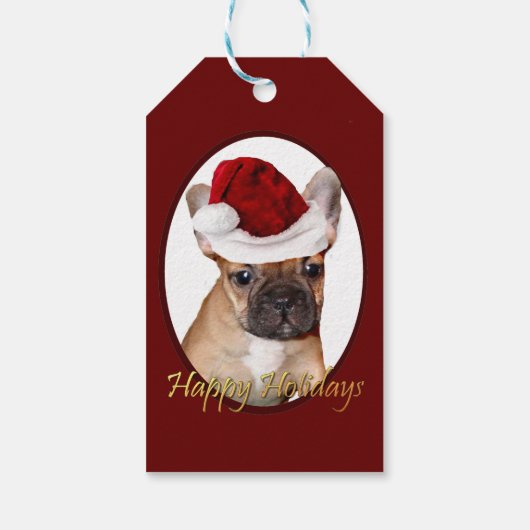 Kerst Franse Bulldog Gift Labels Cadeaulabel (Achterkant)