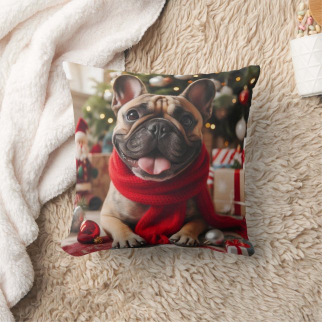 Kerst Franse Bulldog kussen (Deken)