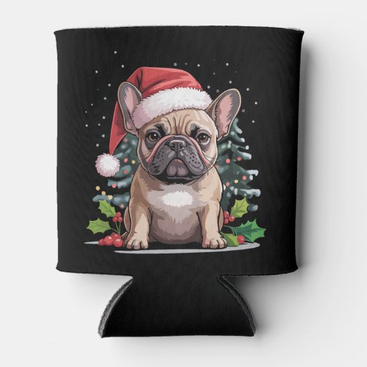 Kerst Franse Bulldog Lover Hond Mama Grappig Blikjeskoeler (Voorkant)