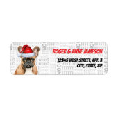 Kerst Franse Bulldog Lover Vakantieadres Etiket (Voorkant)