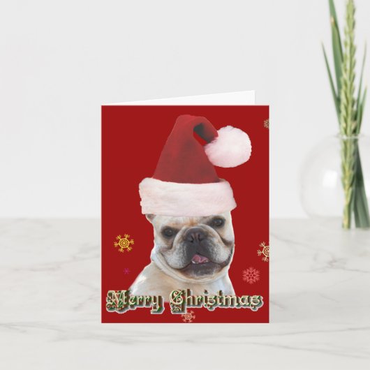 Kerst Franse bulldog notecard Feestdagen Kaart (Voorkant)