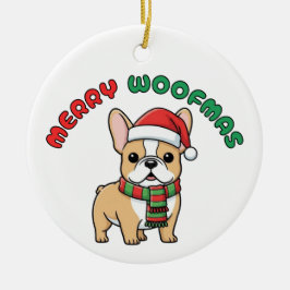 Kerst Franse Bulldog Ornament: Merry Woofmas Keramisch Ornament