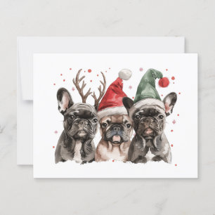 Kerst Franse Bulldog Rendieren Honden Briefkaart