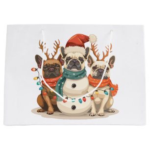 Kerst Franse Bulldog Rendieren Honden Groot Cadeauzakje