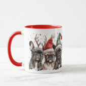 Kerst Franse Bulldog Rendieren Honden Mok (Links)