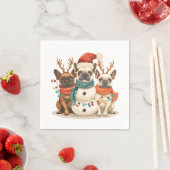 Kerst Franse Bulldog Rendieren Honden Servet (Insitu)