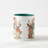 Kerst Franse Bulldog Rendierhonden Mok (Midden)