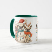 Kerst Franse Bulldog Rendierhonden Mok (Voorkant links)
