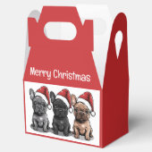 Kerst Franse Bulldog Santa Dog Bedankdoosjes (Geopend)