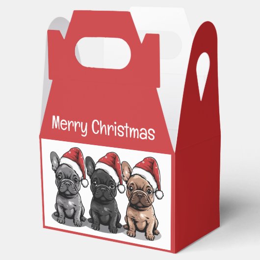 Kerst Franse Bulldog Santa Dog Bedankdoosjes (Geopend)