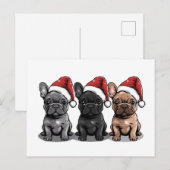 Kerst Franse Bulldog Santa Dog Feestdagenkaart (Voorkant / Achterkant)