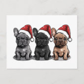 Kerst Franse Bulldog Santa Dog Feestdagenkaart (Voorkant)