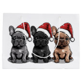 Kerst Franse Bulldog Santa Dog Groot Cadeauzakje (Achterkant)