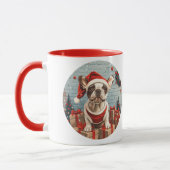Kerst Franse Bulldog Santa Dog Mok (Links)