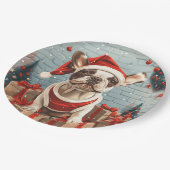 Kerst Franse Bulldog Santa Dog Papieren Bordje (Gekanteld)