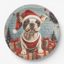 Kerst Franse Bulldog Santa Dog Papieren Bordje