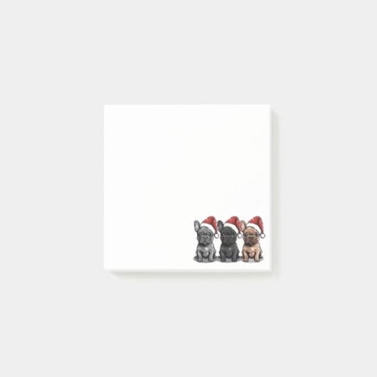 Kerst Franse Bulldog Santa Dog Post-it® Notes (Voorkant)
