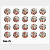 Kerst Franse Bulldog Santa Dog Ronde Sticker (Vel)