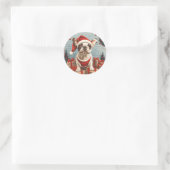 Kerst Franse Bulldog Santa Dog Ronde Sticker (Tas)