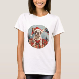 Kerst Franse Bulldog Santa Dog T-shirt