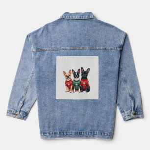 Kerst Franse Bulldog Xmas Franse Bulldog Honden Ma Denim Jacket