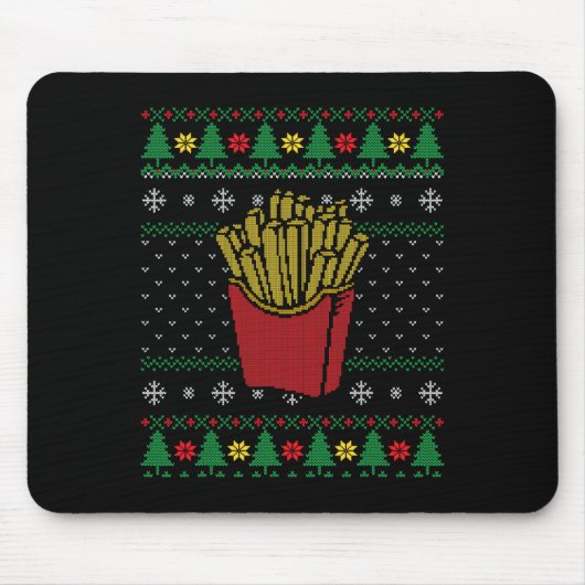 Kerst friet lelijke trui muismat (Voorkant)