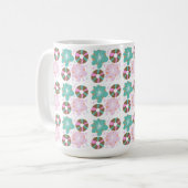 Kerst Frost Donuts Roze Doodles Koffiemok (Voorkant links)