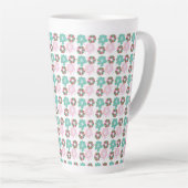 Kerst Frosted Donuts Roze Doodles Initiaal Latte Mok (Rechterhoek)